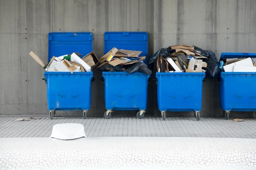 Commercial waste collection truck in Wimbledon